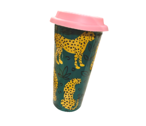 Color Me Mine - Frankfort Cheetah Travel Mug